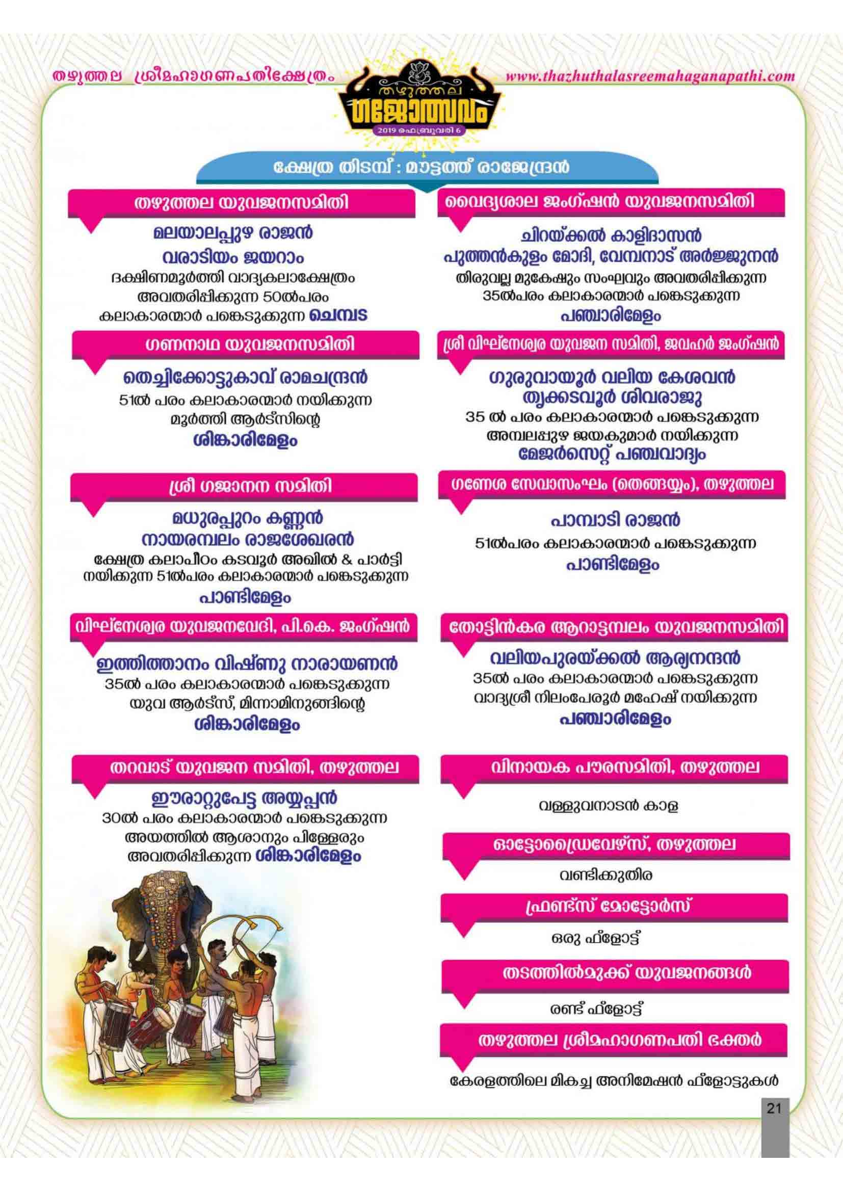 thazhuthala ganapathi temple notice page 21